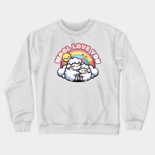 Cute Sheep Wool Love You Crewneck Sweatshirt